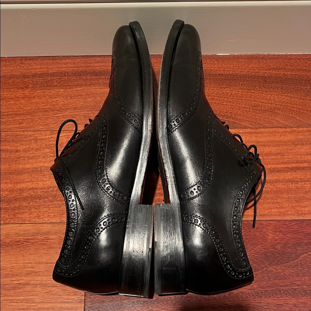 Cole Haan Leather Wing Tip Oxford Black Dress Shoe Size 12 Medium - Picture 9 of 11